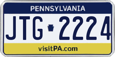 PA license plate JTG2224