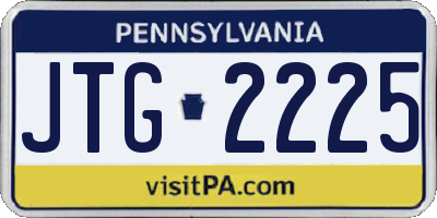 PA license plate JTG2225