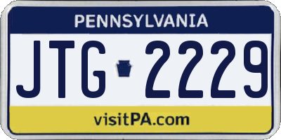 PA license plate JTG2229
