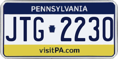 PA license plate JTG2230
