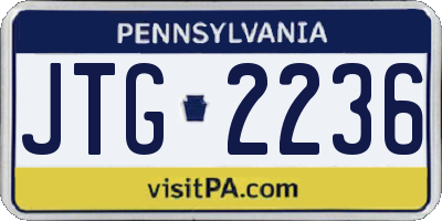 PA license plate JTG2236