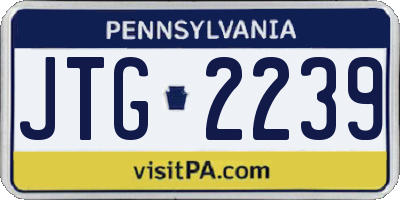 PA license plate JTG2239