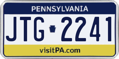 PA license plate JTG2241