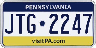 PA license plate JTG2247