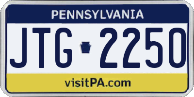 PA license plate JTG2250