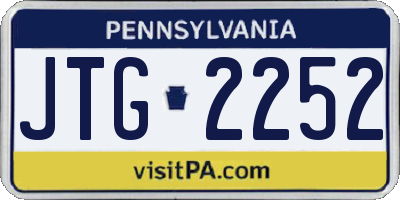 PA license plate JTG2252