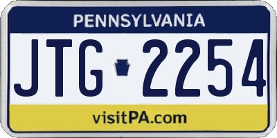 PA license plate JTG2254