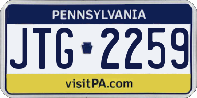 PA license plate JTG2259