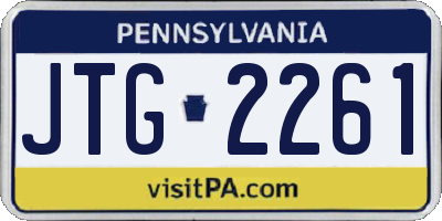 PA license plate JTG2261