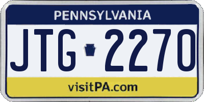 PA license plate JTG2270