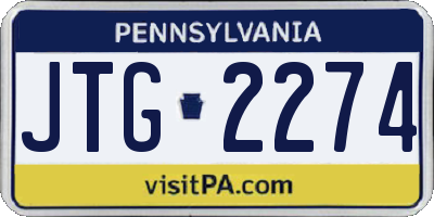 PA license plate JTG2274