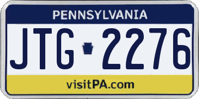 PA license plate JTG2276