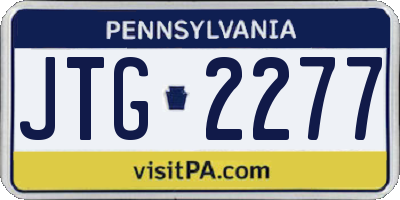 PA license plate JTG2277