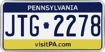 PA license plate JTG2278