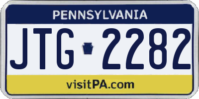 PA license plate JTG2282