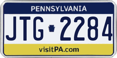 PA license plate JTG2284