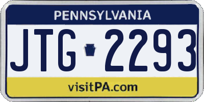 PA license plate JTG2293