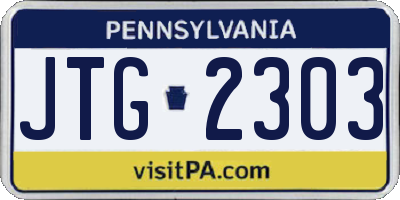 PA license plate JTG2303
