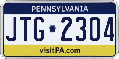 PA license plate JTG2304