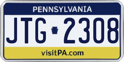 PA license plate JTG2308