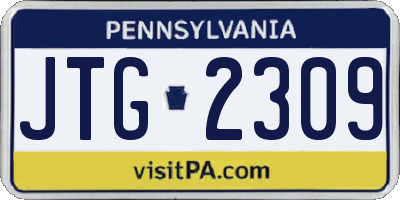 PA license plate JTG2309