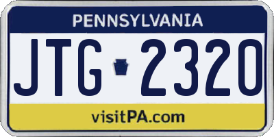 PA license plate JTG2320