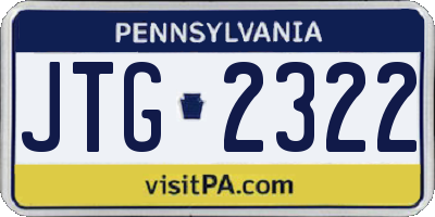 PA license plate JTG2322