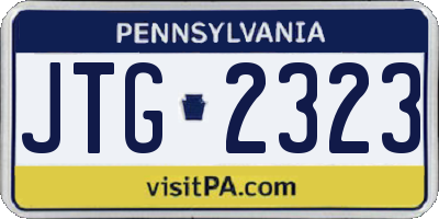 PA license plate JTG2323