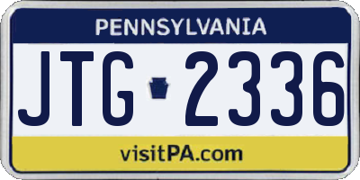 PA license plate JTG2336