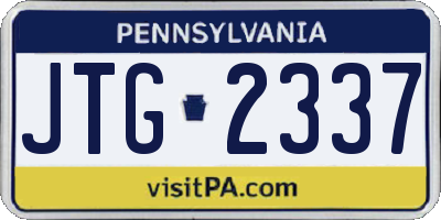 PA license plate JTG2337