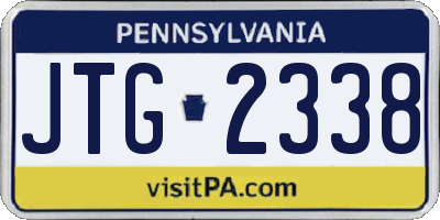 PA license plate JTG2338