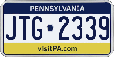 PA license plate JTG2339