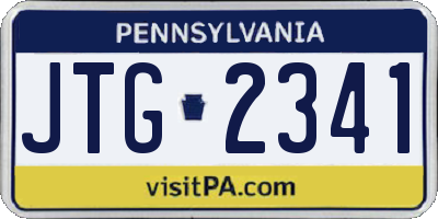 PA license plate JTG2341