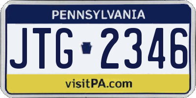 PA license plate JTG2346