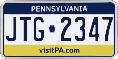 PA license plate JTG2347