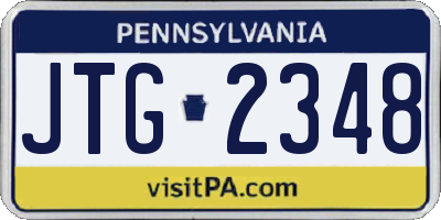 PA license plate JTG2348