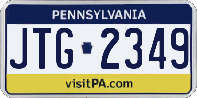 PA license plate JTG2349
