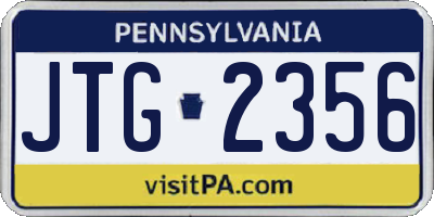 PA license plate JTG2356