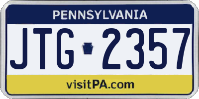 PA license plate JTG2357