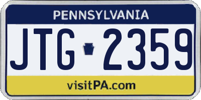 PA license plate JTG2359