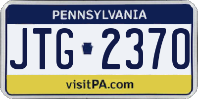 PA license plate JTG2370