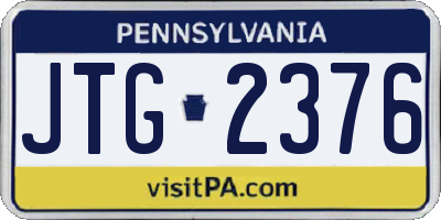 PA license plate JTG2376