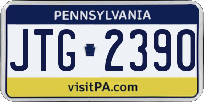 PA license plate JTG2390
