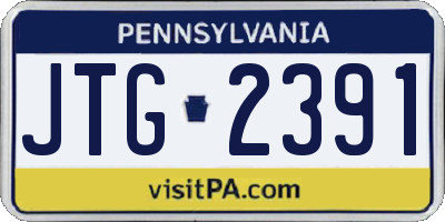 PA license plate JTG2391
