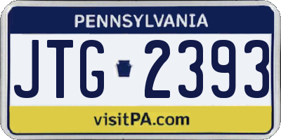 PA license plate JTG2393