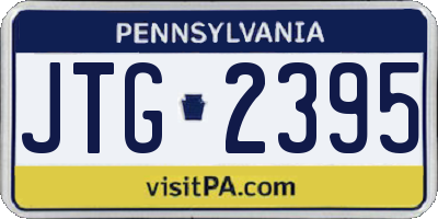 PA license plate JTG2395