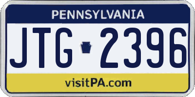 PA license plate JTG2396
