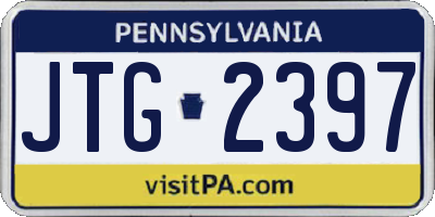 PA license plate JTG2397