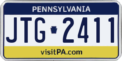 PA license plate JTG2411