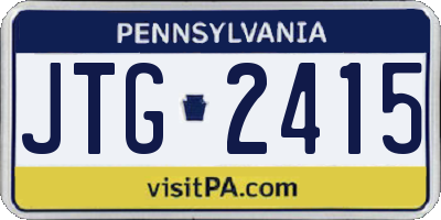 PA license plate JTG2415